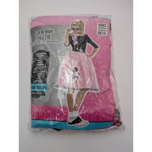 Pink 50's Poodle Skirt Halloween Costume Cosplay Sock Hop Midi Women M